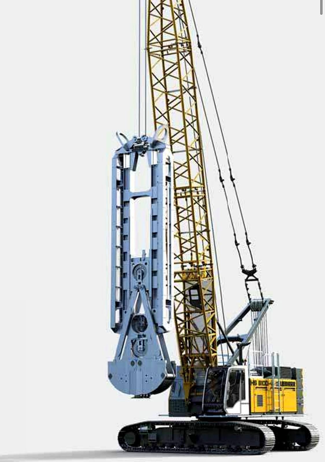 GPS diaphragm wall rig on deep foundations